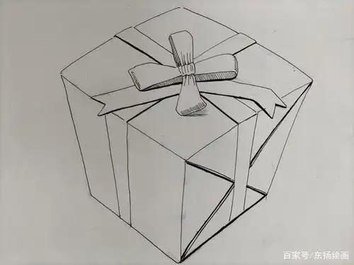 礼物盒彩铅绘画教程
