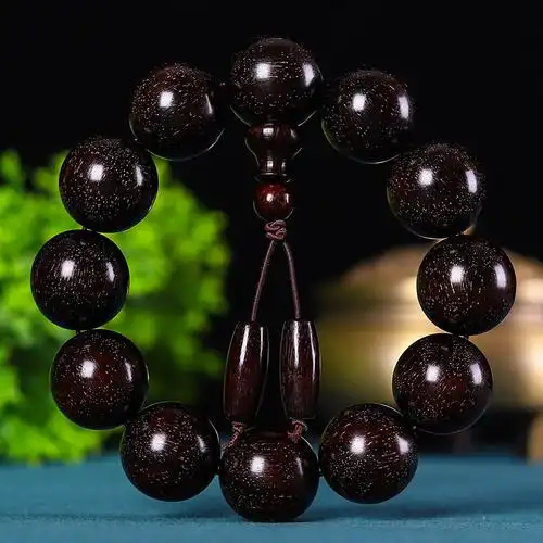 直播热销高密沉水料手工金星高品质血檀 小叶紫檀2.0珠手串-阿里巴巴