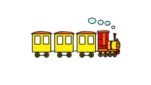 火车简笔画卡通彩色