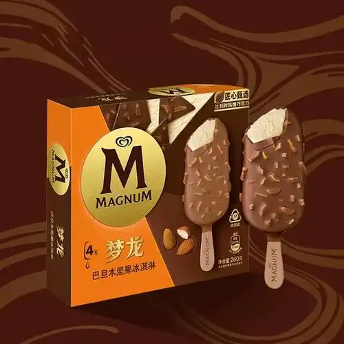 【199减100】和路雪梦龙冰淇淋进口大果仁巴旦木坚果口味65g*4支_爱购