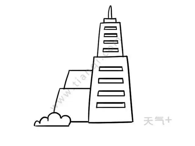 画高楼大厦简笔画画法办公大楼简笔画建筑主题简笔画 高楼大厦简笔画