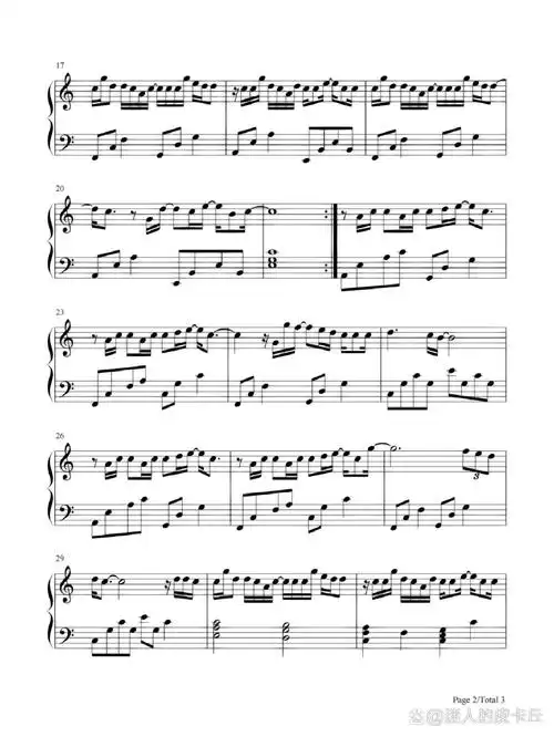 钢琴谱《茫@迷人的皮卡丘的动态