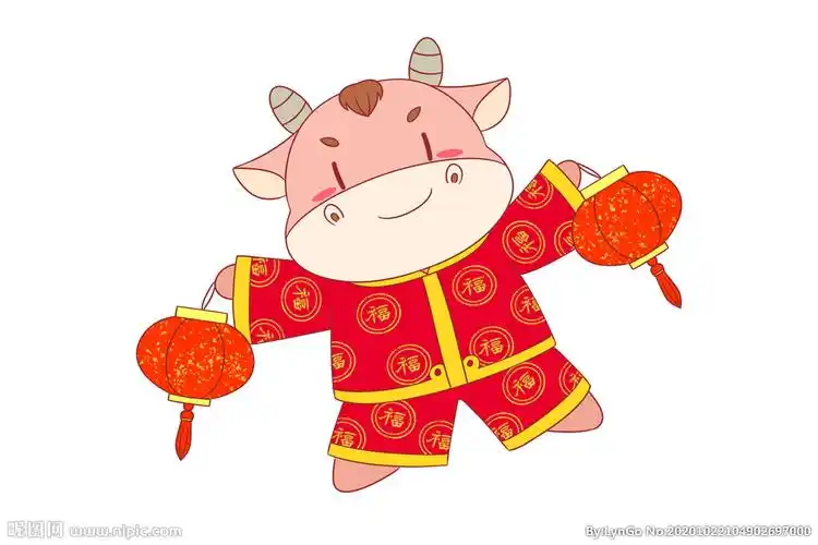 牛牛年2021小牛卡通图片