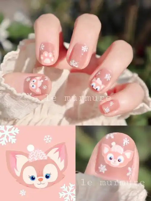 迪士尼美甲限定76奶乎乎玲娜贝儿手绘美甲