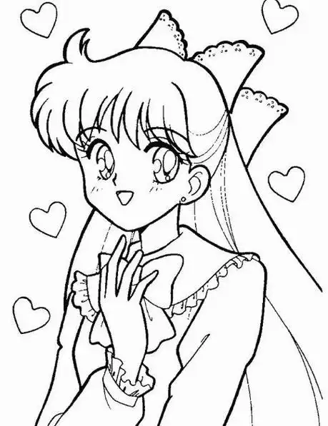 卡通动漫女孩简笔画-可爱的美少女动漫简笔画人物女孩q版 卡通女生的