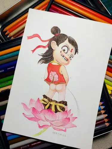 水彩手绘 哪吒之魔童降世