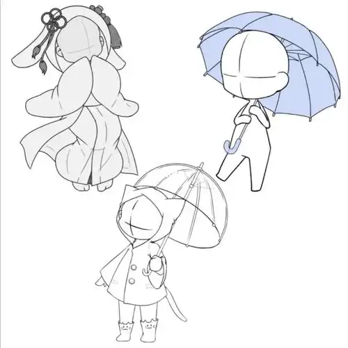 四个q板人物模型