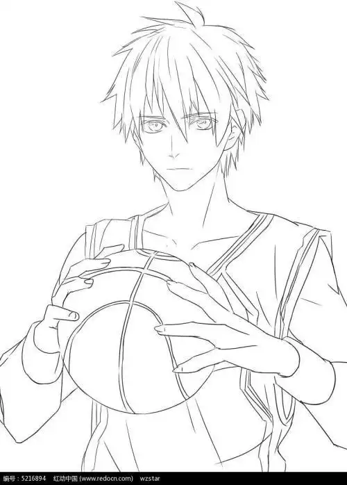 打篮球的男人简笔画