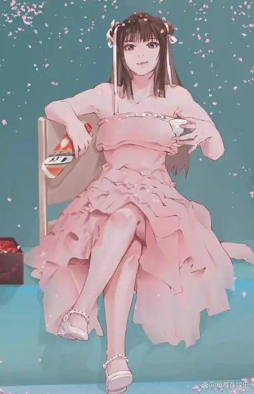 二次元的女神"大不雅",跷二郎腿,喝53度白酒?