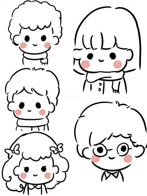 人物头简笔画简单又好画的q版小人物萌萌哒的q版萌图简笔画美型简笔画