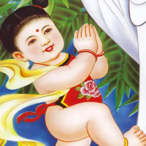 送子观音佛像供奉家用求子挂画结缘画像卧室已装裱丝绸卷轴画批发