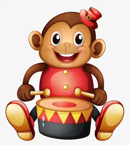 敲鼓猴子免抠素材免费下载_觅元素51yuansu.com
