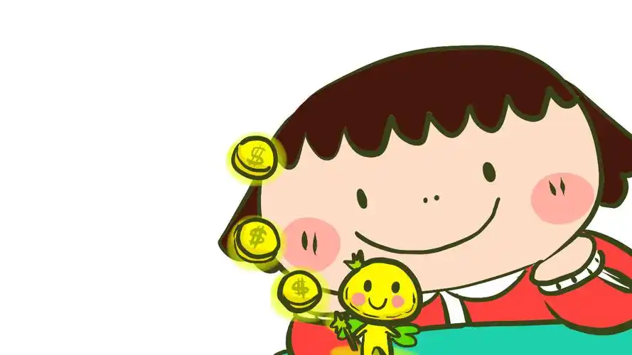 卡通壁纸,卡通钱,可爱卡通看你钱币仙子