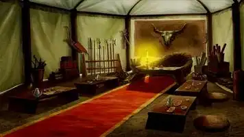 古代蒙古金兵女贞部落帐篷场景