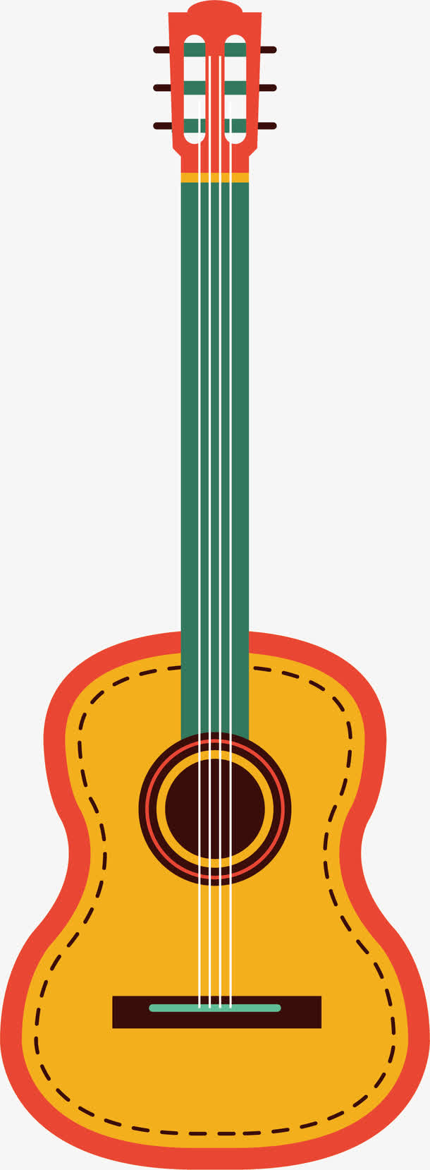 一把简约的卡通吉他